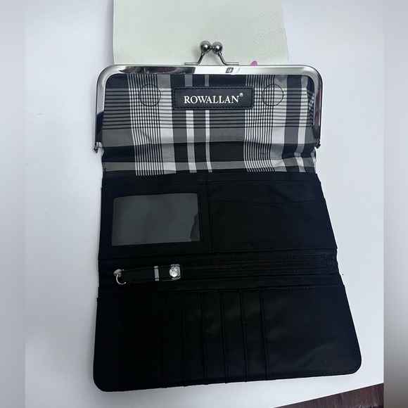 ROWALLAN WALLET WOMENS PLAID BLACK/GRAY - Picture 3 of 8